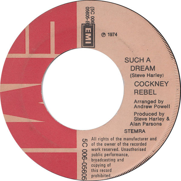 Cockney Rebel : Psychomodo (7", Single)