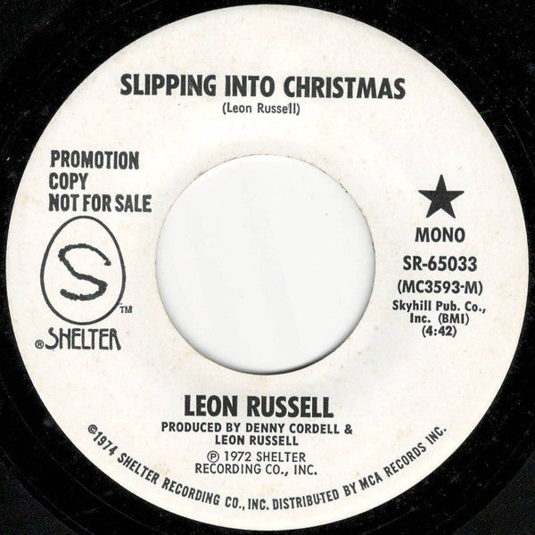 Leon Russell : Slipping Into Christmas (7", Single, Mono, Promo)