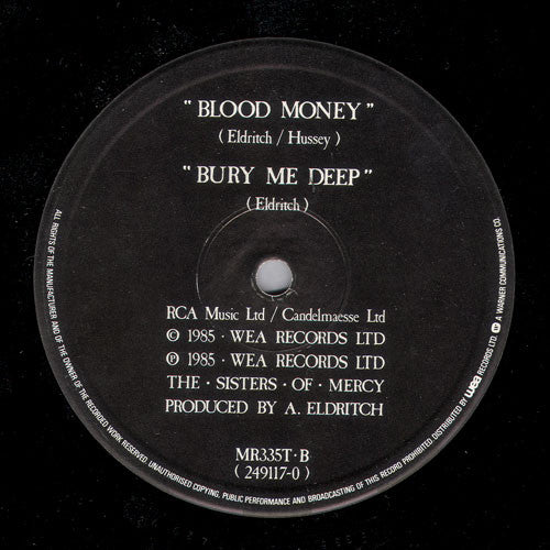 The Sisters Of Mercy : No Time To Cry (12", Single)