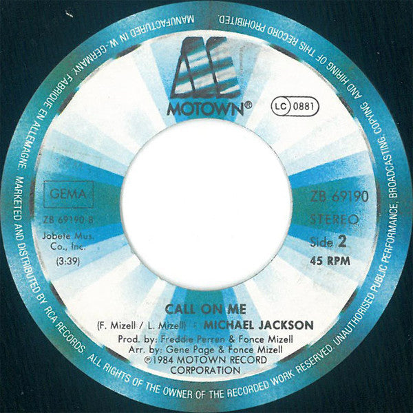 Michael Jackson : Farewell My Summer Love (7", Single)
