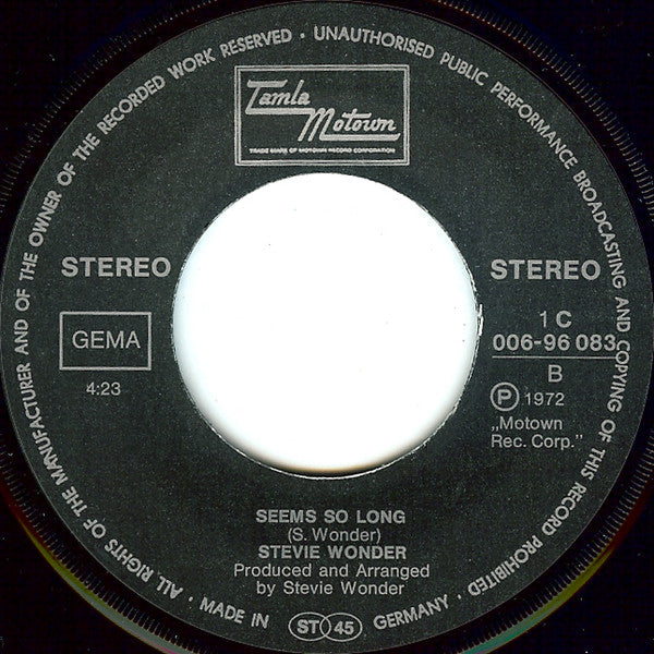 Stevie Wonder : Boogie On Reggae Woman (7", Single)