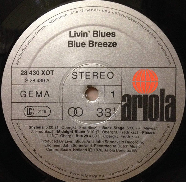Livin' Blues : Blue Breeze (LP, Album)
