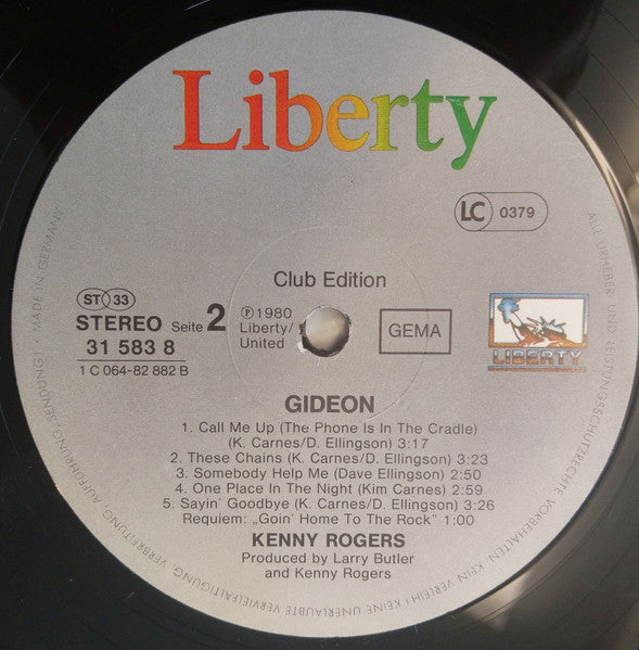 Kenny Rogers : Gideon (LP, Album, Club)