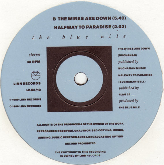 The Blue Nile : The Downtown Lights (12", Single, Ltd)