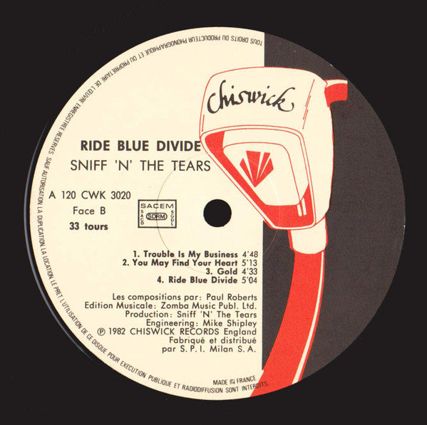 Sniff 'n' the Tears : Ride Blue Divide (LP, Album)