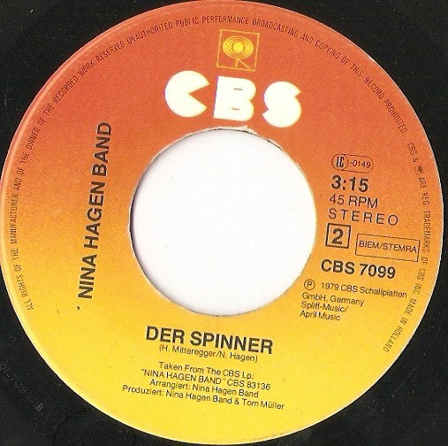 Nina Hagen Band : Unbeschreiblich Weiblich (7", Single)