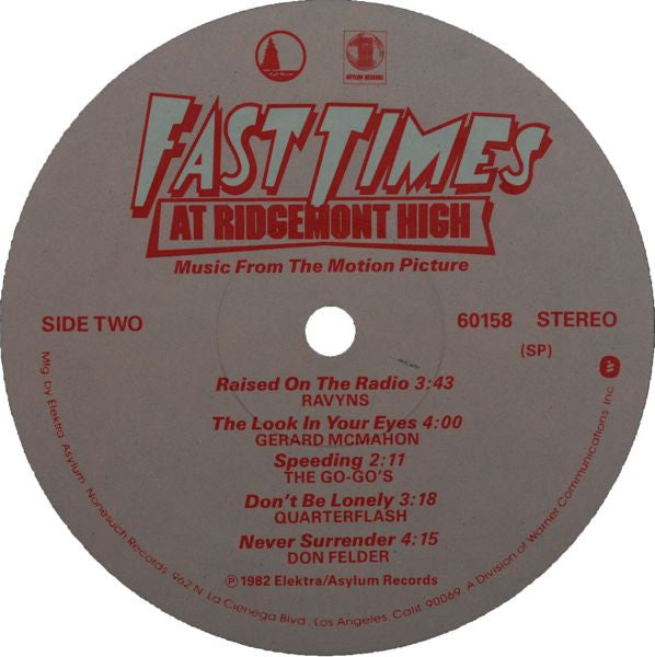 Various : Fast Times At Ridgemont High • Music From The Motion Picture (2xLP, Album, Comp, Gat)