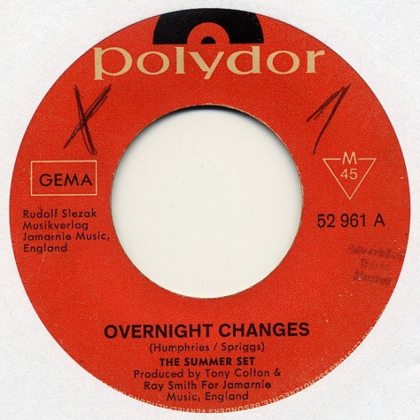 The Summer Set : Overnight Changes (7", Single, Mono)