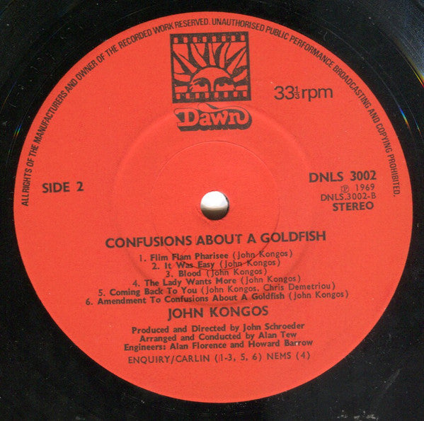 John Kongos : Confusions About A Goldfish (LP, Album)