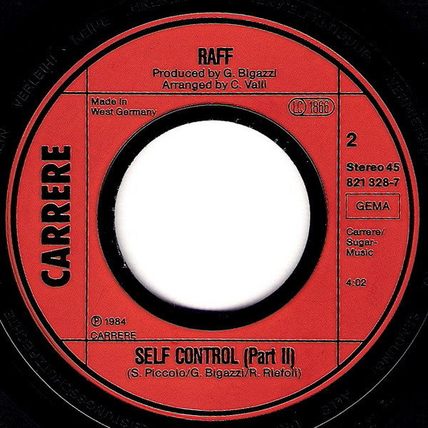 RAF (5) : Self Control (7", Single)