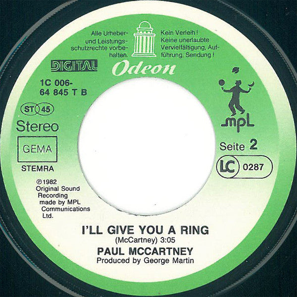 Paul McCartney : Take It Away (7", Single)