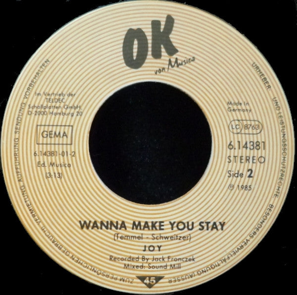 Joy (9) : Lost In Hong Kong (7", Single)