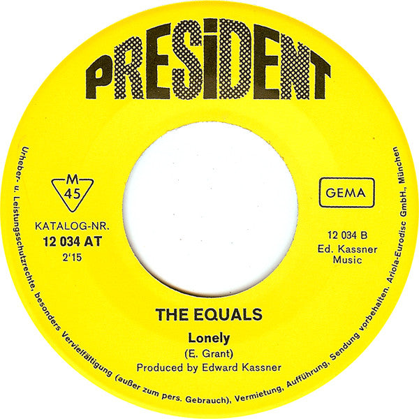 The Equals : I Can't Let You Go / Lonely (7", Single, Mono)