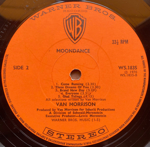 Van Morrison : Moondance (LP, Album, Ora)