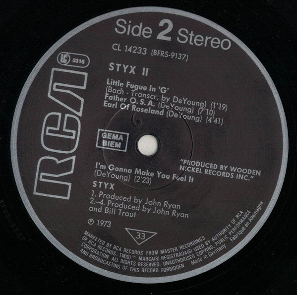 Styx : Styx II (LP, Album, RE)