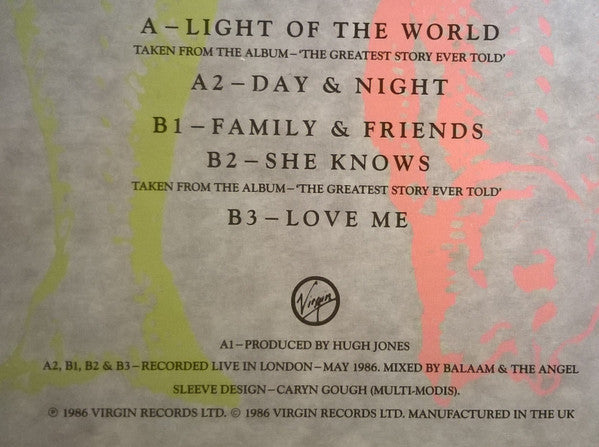 Balaam & The Angel* : Light Of The World (12", Single)