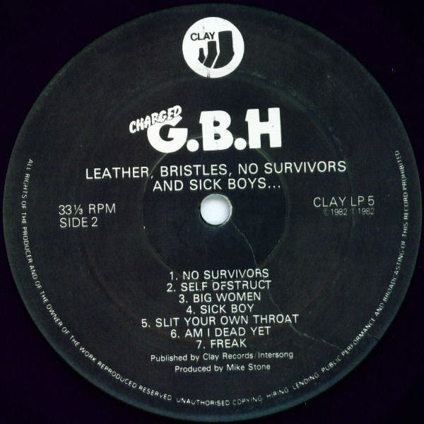 Charged G.B.H* : Leather, Bristles, No Survivors And Sick Boys... (LP, Comp)