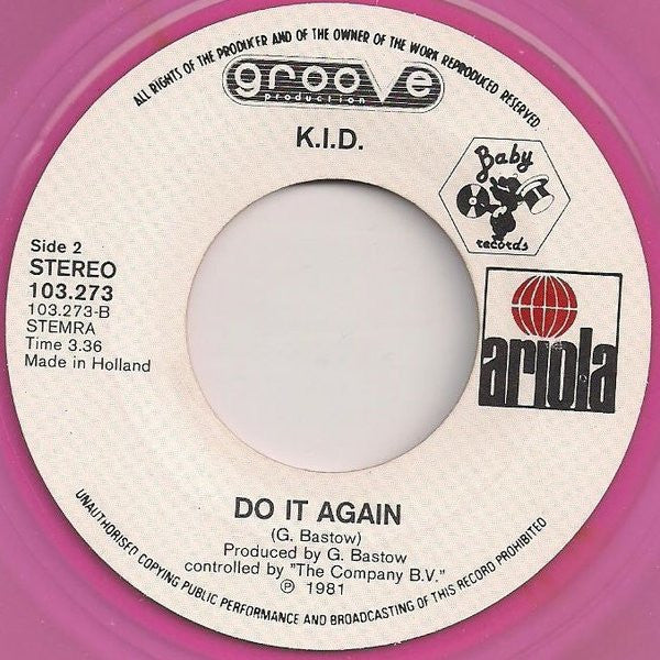 K.i.D. : Don't Stop (7", Single, Pin)