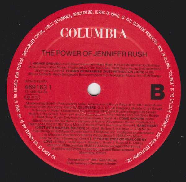 Jennifer Rush : The Power Of Jennifer Rush (LP, Comp)