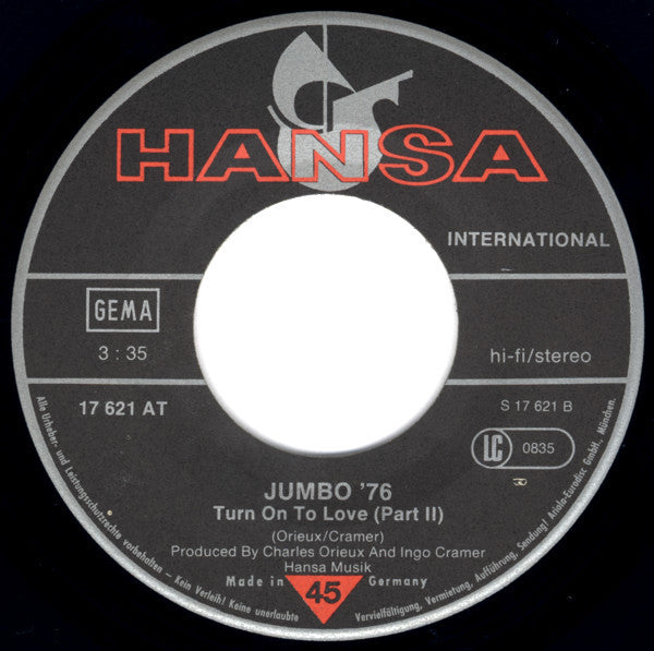 Jumbo '76* : Turn On To Love Part 1+2 (7")