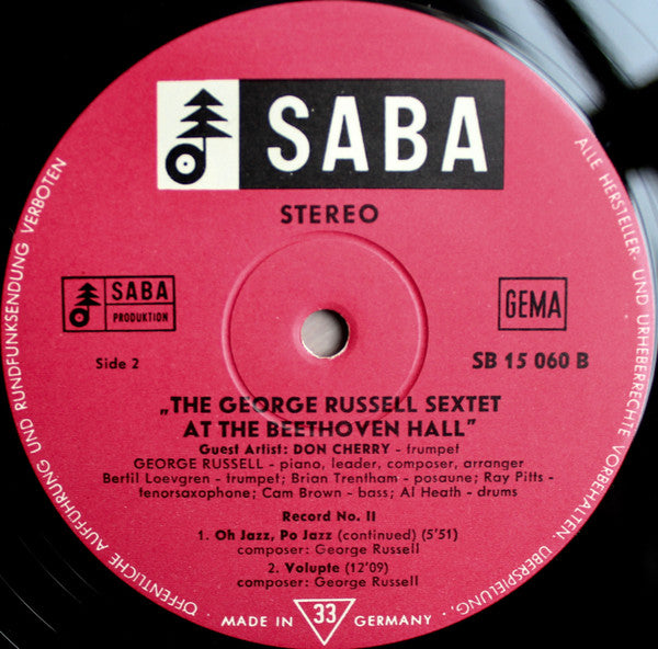 George Russell Sextet* Guest Don Cherry : At Beethoven Hall II (LP, Album, Gat)
