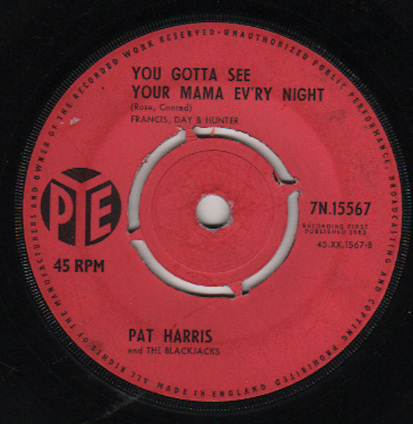 Pat Harris And The Blackjacks : Hippy Hippy Shake (7", Single)