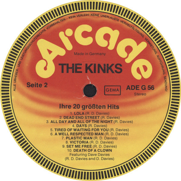 The Kinks : Ihre 20 Größten Hits (LP, Comp, M/Print)