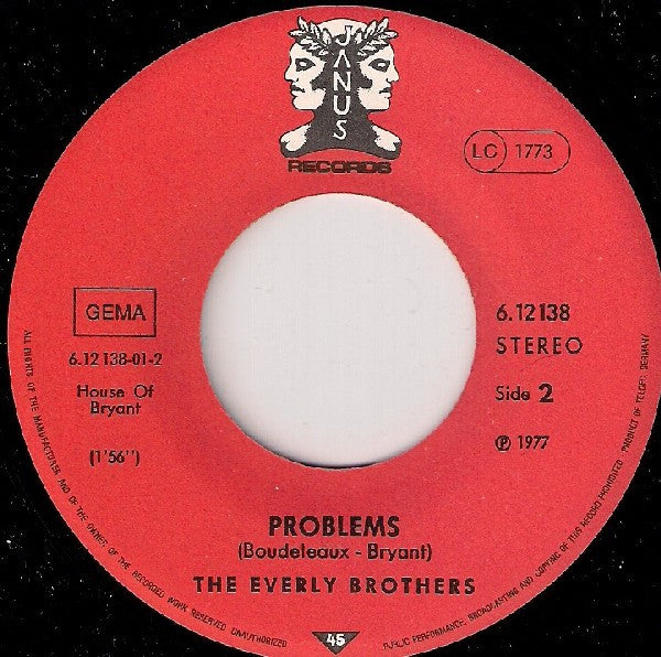 The Everly Brothers* : Wake Up Little Susie / Problems (7", Single)
