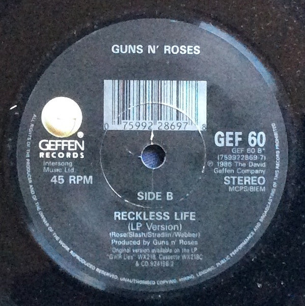 Guns N' Roses : Nightrain (7", Single)