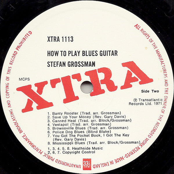 Stefan Grossman / Aurora Block* : How To Play Blues Guitar (LP, Album)