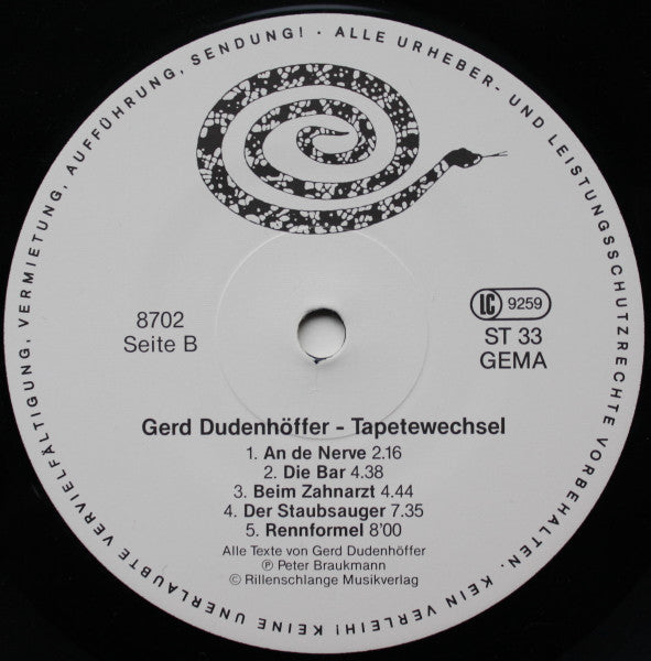 Gerd Dudenhöffer : Spielt Heinz Becker - Tapetewechsel (LP, Album)