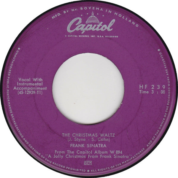 Frank Sinatra : White Christmas / The Christmas Waltz (7", Single, Mono)