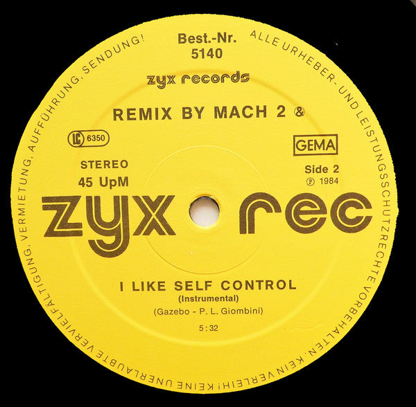 Mach 2 (2) : I Like Self Control (12")