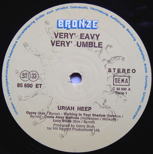 Uriah Heep : ...Very 'Eavy Very 'Umble (LP, Album, RE)