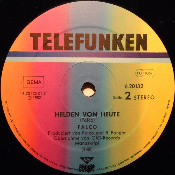 Falco : Der Kommissar / Helden Von Heute (12", Rai)