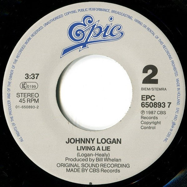 Johnny Logan : Hold Me Now (7", Single)