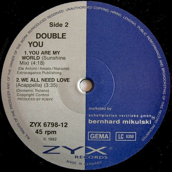 Double You : We All Need Love (12")