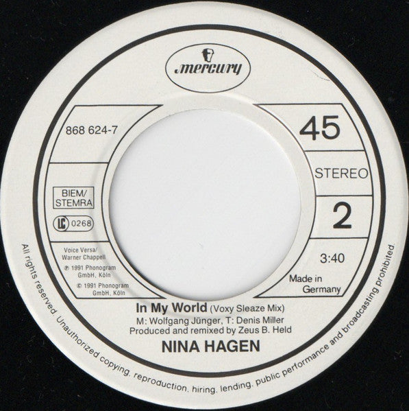Nina Hagen : In My World (7", Single)