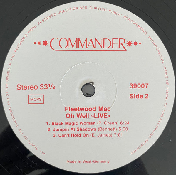 Fleetwood Mac : Oh Well "Live" (LP, Album)