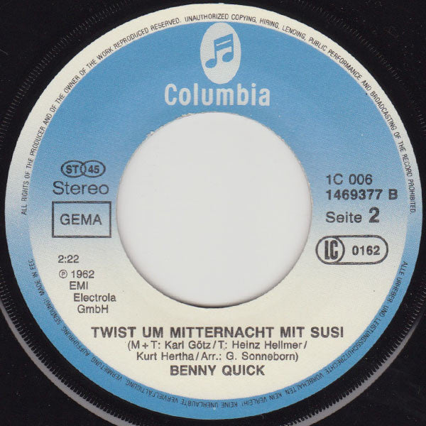 Benny Quick : Motorbiene (7", Single, RE)