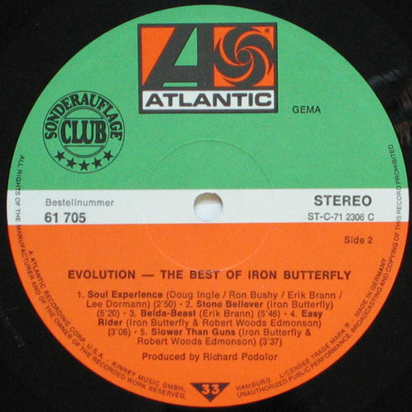 Iron Butterfly : The Best Of Iron Butterfly Evolution (LP, Comp, Club)