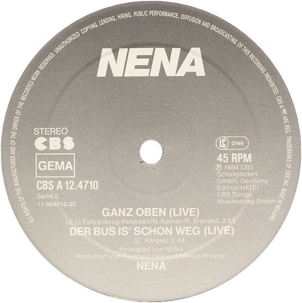 Nena : Irgendwie · Irgendwo · Irgendwann (Special 12" Dance-Mix) (12", Maxi)