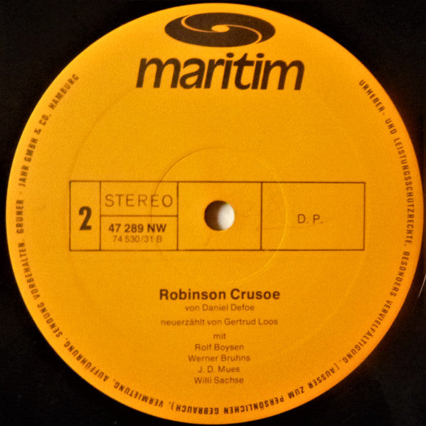Daniel Defoe Neuerzählt Von Gertrud Loos : Robinson Crusoe (LP)