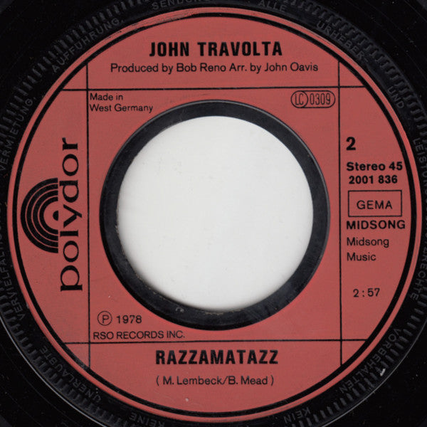 John Travolta : Greased Lightnin' (7", Single)