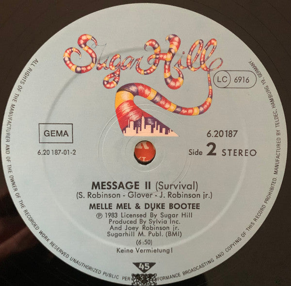 Melle Mel & Duke Bootee : Message II (Survival) (12", Single)