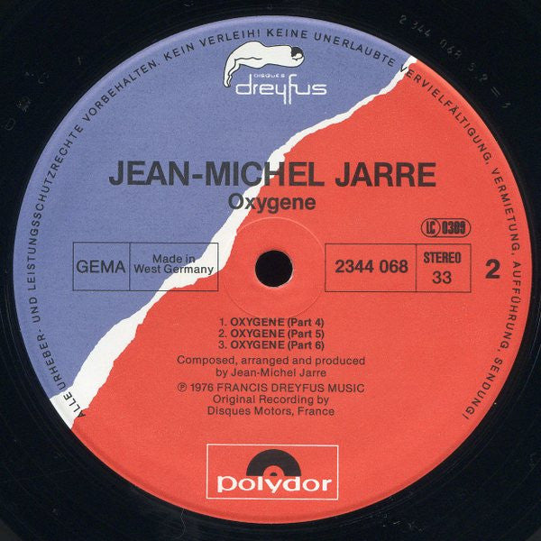Jean-Michel Jarre : Oxygene (LP, Album, RE)