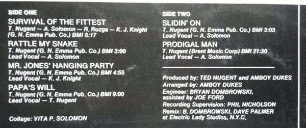 Ted Nugent : Survival Of The Fittest - Live (LP, Album, RE)