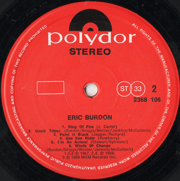 Eric Burdon : Eric Burdon (LP, Comp)