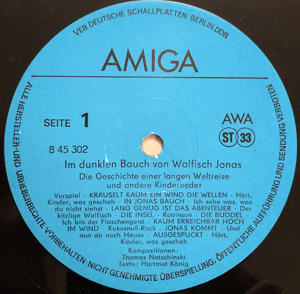 Thomas Natschinski : Im Dunklen Bauch Von Walfisch Jonas (Die Geschichte Einer Langen Weltreise Und Andere Kinderlieder) (LP, Album)
