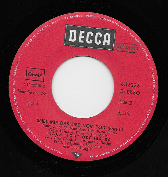 Black Light Orchestra : Spiel Mir Das Lied Vom Tod (7")